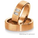 Eheringe einfarbig Rotgold mit Diamant