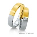 Eheringe mehrfarbig Gelbgold/Weißgold mit Diamant