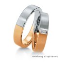 Eheringe mehrfarbig Rotgold/Weißgold mit Diamant