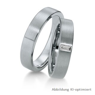 Eheringe einfarbig Platin mit Diamant