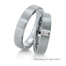 Eheringe einfarbig Platin mit Diamant