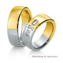 Eheringe mehrfarbig Gelbgold/Weißgold mit Diamant