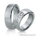 Eheringe einfarbig Platin mit Diamant