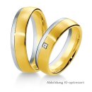 Trauringe bicolor Gelbgold/Weißgold Diamant
