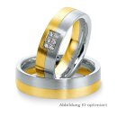 Trauringe bicolor Gelbgold/Weißgold Brillant
