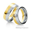 Trauringe bicolor Gelbgold/Weißgold Brillant