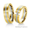 Trauringe bicolor Gelbgold/Weißgold Diamant
