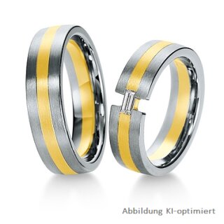 Trauringe bicolor Gelbgold/Weißgold Diamant