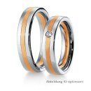 Trauringe bicolor Rotgold/Weißgold Brillant