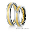 Trauringe bicolor Gelbgold/Weißgold Brillant