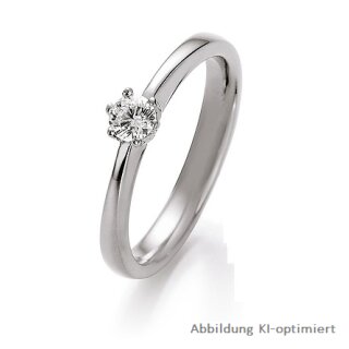 Verlobungsring Weißgold Solitär Diamant 6er Krappe Glanz