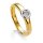 Verlobungsring bicolor Gelbgold/Weißgold Diamant Glanz