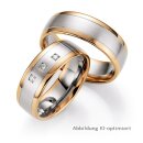 Eheringe Weißgold/Rotgold mit Brillant