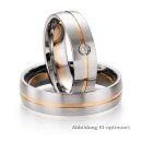 Eheringe Weißgold/Rotgold mit Brillant