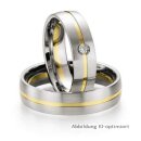 Eheringe Weißgold/Gelbgold mit Brillant