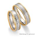 Eheringe mehrfarbig Gelbgold/Weißgold mit Brillant