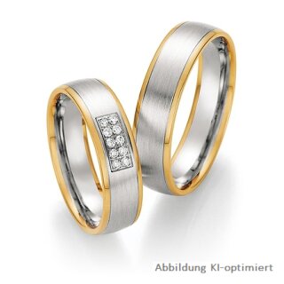 Eheringe mehrfarbig Gelbgold/Weißgold mit Brillant