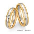 Eheringe mehrfarbig Gelbgold/Weißgold mit Brillant