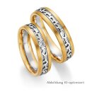 Eheringe mehrfarbig Gelbgold/Weißgold mit Brillant