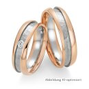 Eheringe mehrfarbig Rotgold/Weißgold mit Brillant