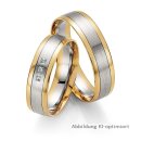 Eheringe mehrfarbig Gelbgold/Weißgold mit Brillant