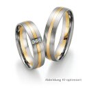 Eheringe mehrfarbig Weißgold/Gelbgold mit Brillant