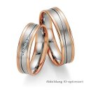 Eheringe mehrfarbig Weißgold/Rotgold mit Brillant