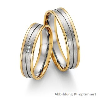 Eheringe mehrfarbig Weißgold/Gelbgold mit Brillant