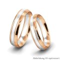 Eheringe bicolor Weißgold/Rotgold mit Brillant