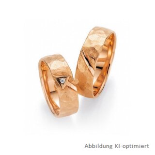 Eheringe Rotgold mit Brillant