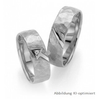 Eheringe Weißgold mit Brillant