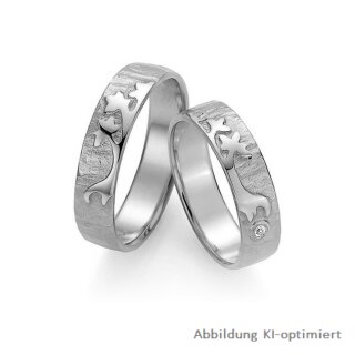 Eheringe Weißgold mit Brillant