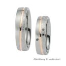 Eheringe Stahl mit Rotgold und Brillant