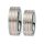 Eheringe Stahl mit Rotgold und Brillant