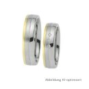Eheringe Stahl mit Gelbgold und Brillant