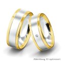 Eheringe bicolor Weißgold/Gelbgold mit Brillant