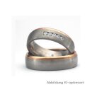 Trauringe Rotgold/Graugold mit Brillant