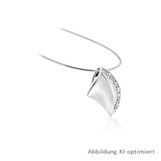 Anhänger gebogen, 925 Silber mit Zirkonia