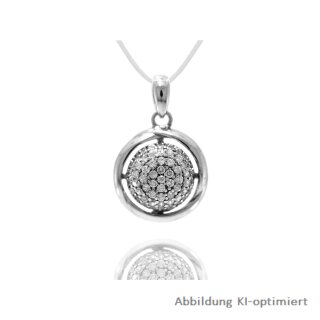 Silverglam Anhänger mit Zirkoniahalbkugel, 925 Sterling-Silber