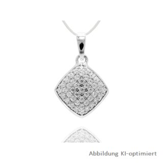 Silverglam - Kissenförmiger Anhänger mit Zirkonia, 925 Silber