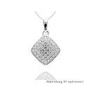 Silverglam - Kissenförmiger Anhänger mit Zirkonia, 925 Silber