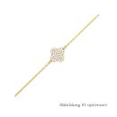 Armband mit Kreuz, 585 Gold/Weißgold mit Zirkonia...