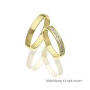 Trauringe schmal Gelbgold mit 10 Brillanten