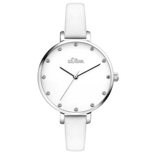 S Oliver Damen Leder Edelstahl Armbanduhr So 3455 Lq Juwelier Jungh