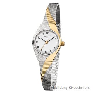Regent Damenuhr goldfarbig mit Melanaiseband F-746