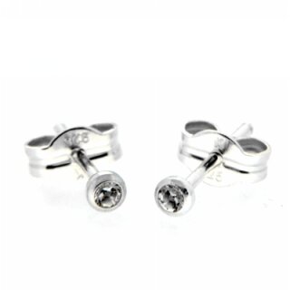 Ohrstecker echt Silber 925 Zirkonia rund poliert 2,5mm