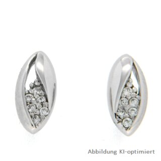 Ohrstecker mit Zirkonia, 925 Sterling Silber rhodiniert