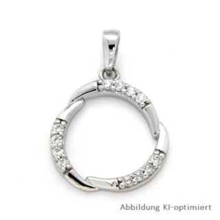 SILVERGLAM Kettenanhänger Ringform mit Zirkonia, 925 Sterling Silber