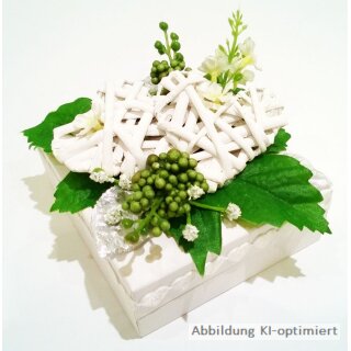 Ringschachtel, Ringbox mit 2 Flechtherzen  für Trauringe