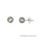 SILVERGLAM Ohrstecker, 925 Silber, rhodiniert, Zirkonia,...